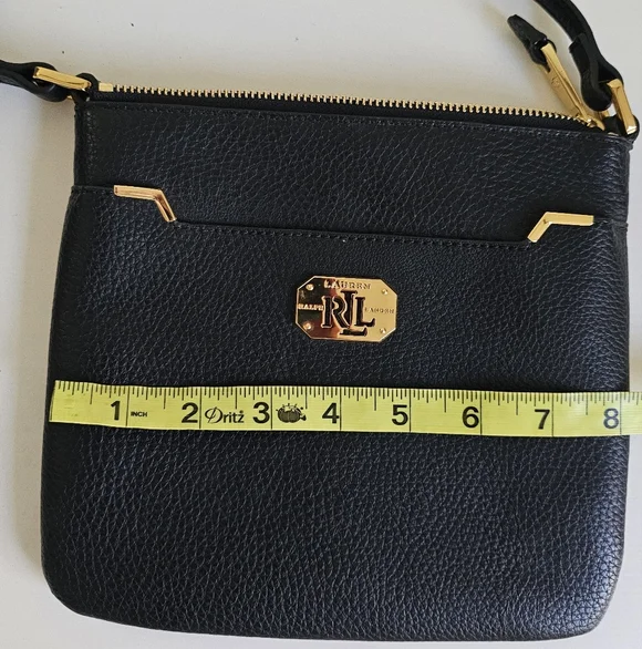 Ralph Lauren Modern Chic Crossbody Handbag Purse Adjustable Strap In Black - Picture 10 of 12